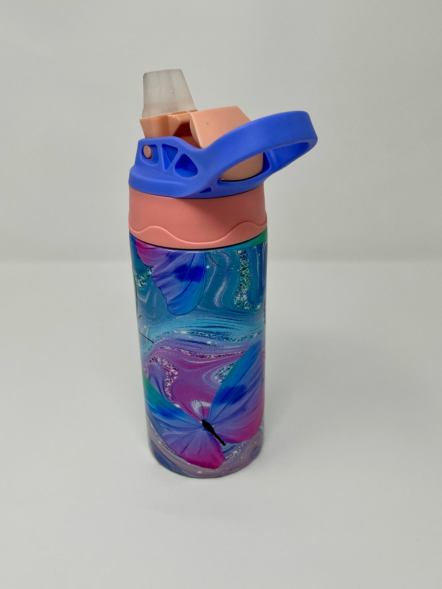 Glitter Butterflies 12oz Insulated Kids Travel Tumbler