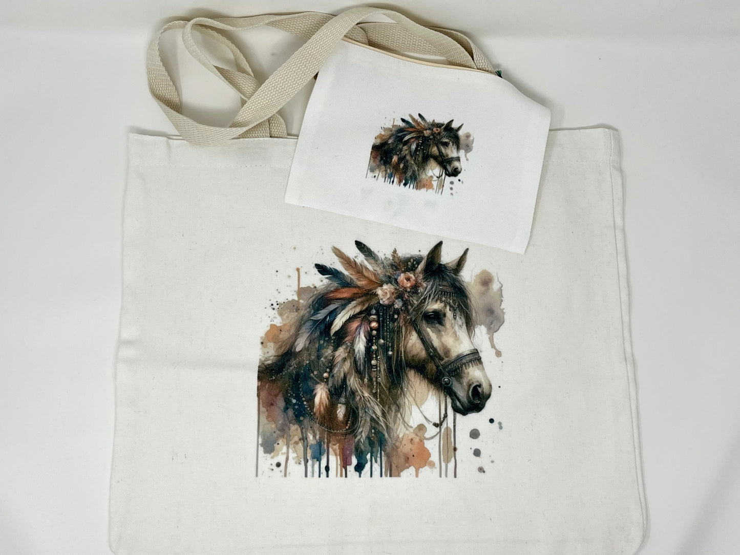 Horse Tote Bag and Travel Bag set