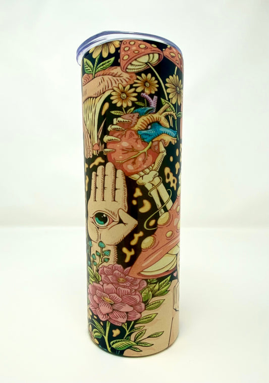 Uniquely designed Trippy Vibes 20oz skinny tumbler