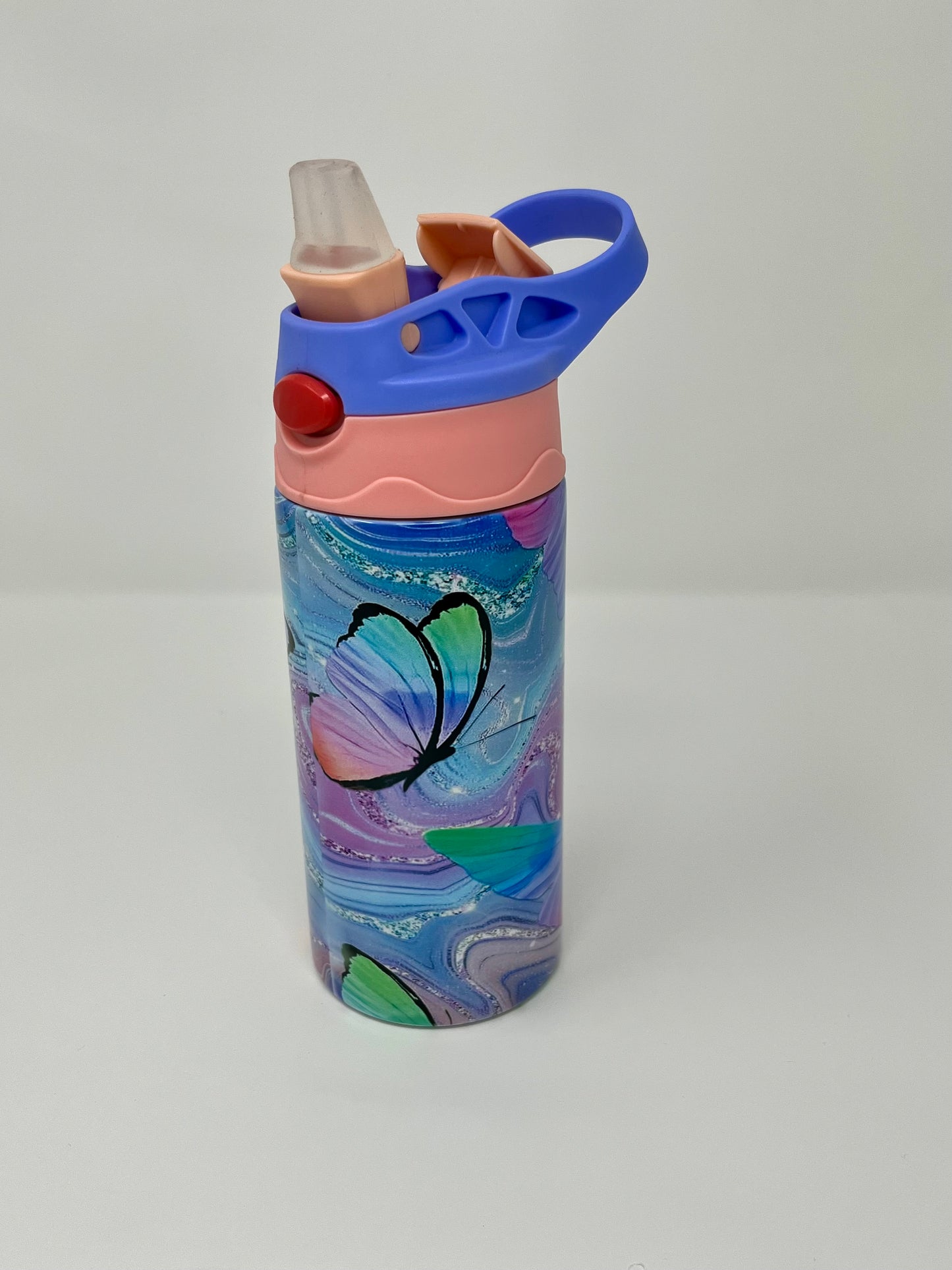 Glitter Butterflies 12oz Insulated Kids Travel Tumbler
