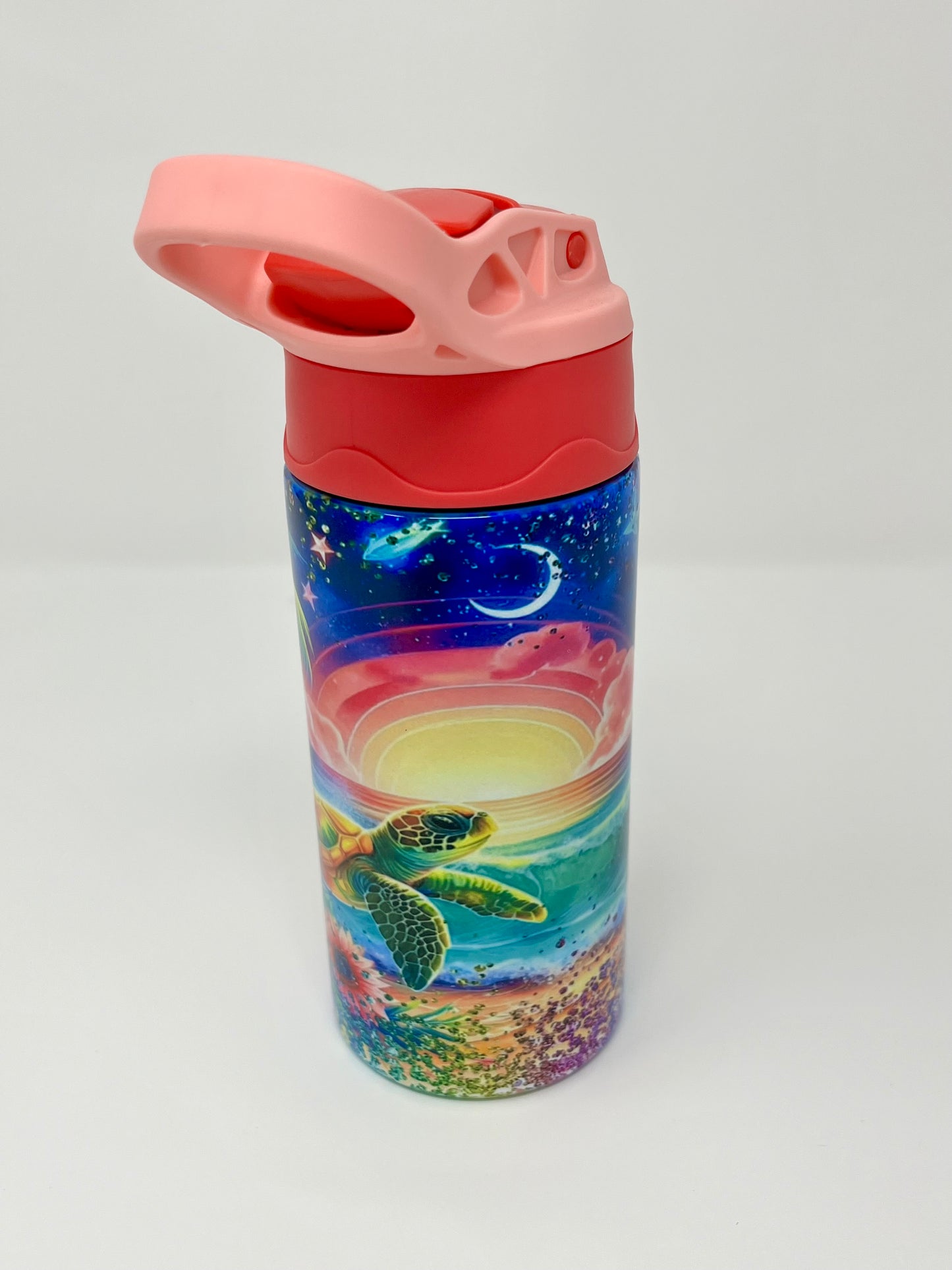 Glitter Turtle 12oz Insulated Kids Travel Tumbler