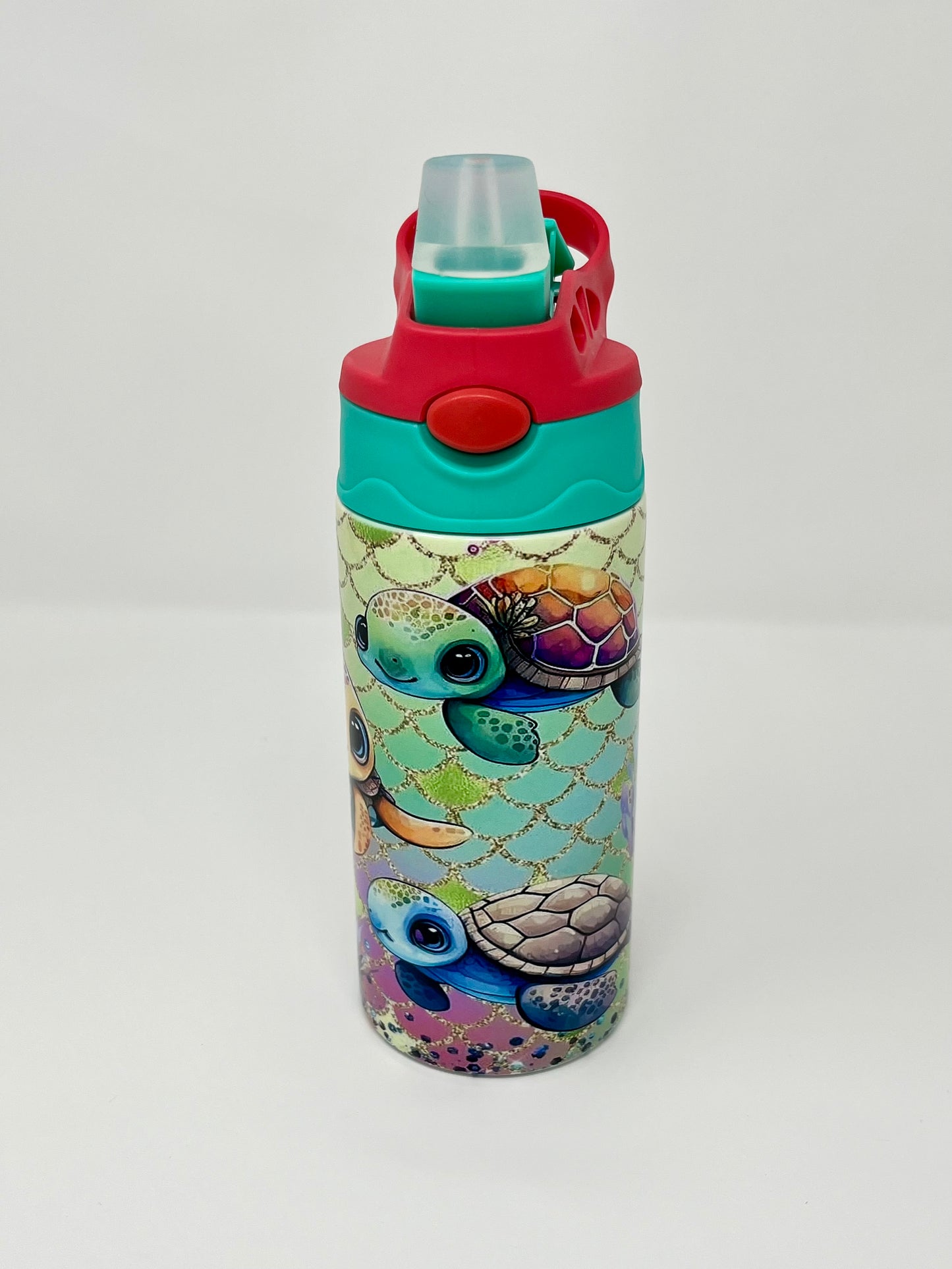 Glitter Baby Sea Turtles 12oz Insulated Kids Travel Tumbler