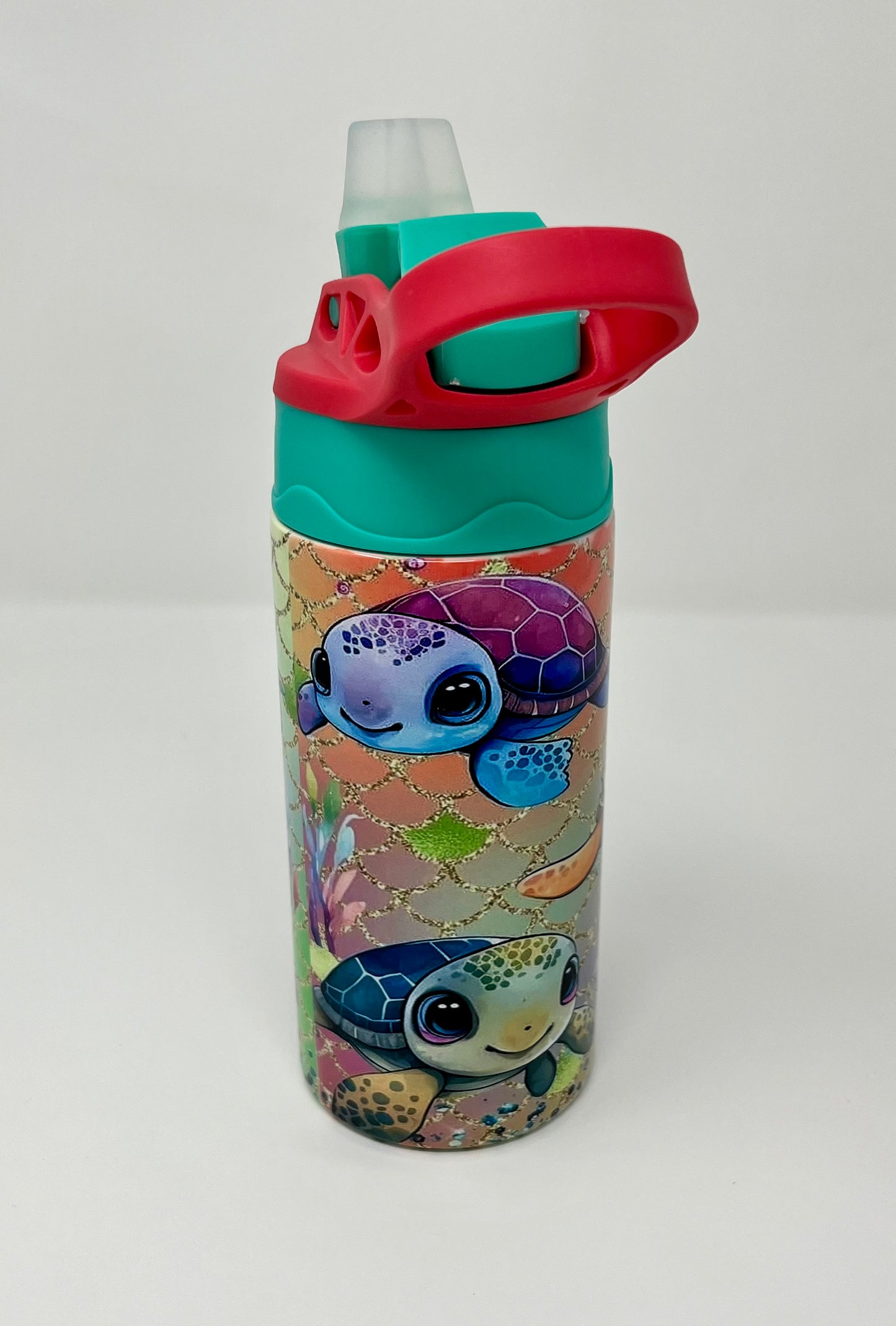 Glitter Baby Sea Turtles 12oz Insulated Kids Travel Tumbler