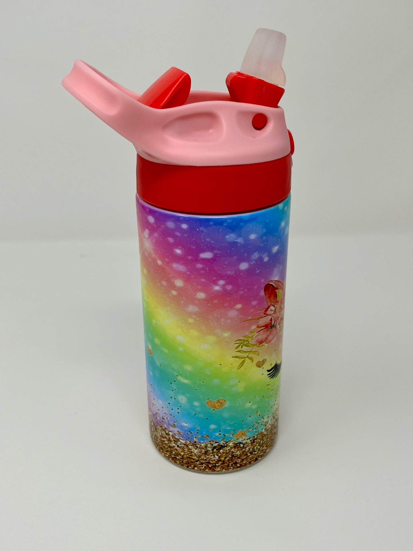Rainbow Glitter Unicorn Lashes 12oz Insulated Kids Travel Tumbler