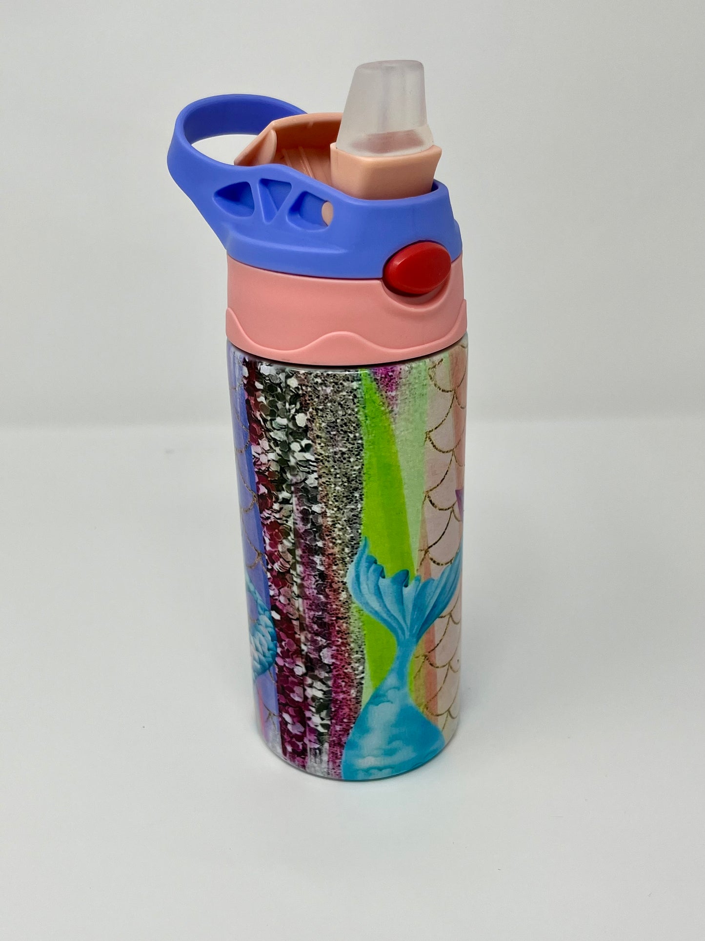 Watercolor Glitter Mermaid Tails 12oz Insulated Kids Travel Tumbler