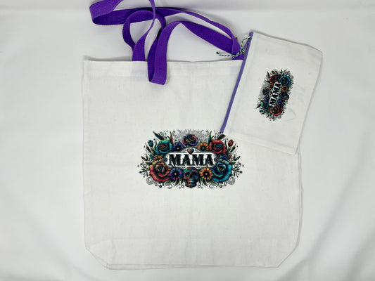 Mama and Rose Flash Art Tote Bag and Travel Bag set