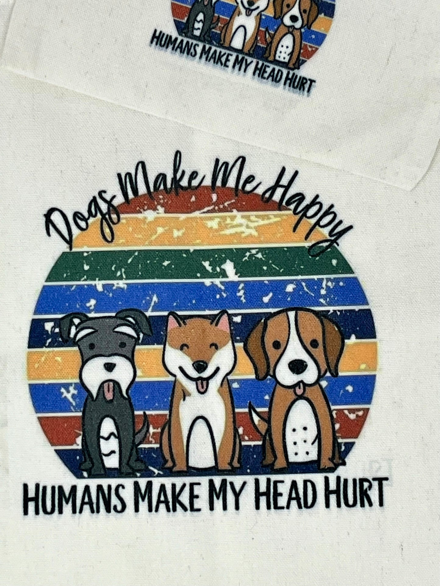 Dogs make Me Happy Tote and Travel Bag Set