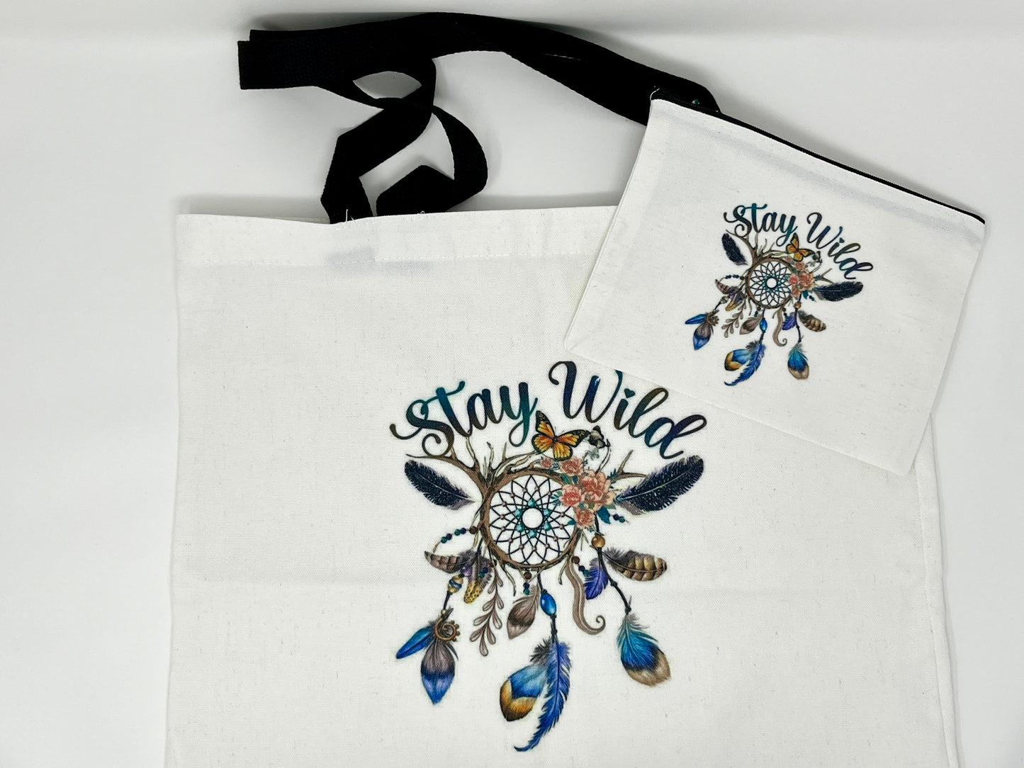 Stay Wild Tote and travel Bag Set