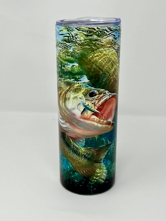 Under Water Bass 20oz Skinny Tumbler