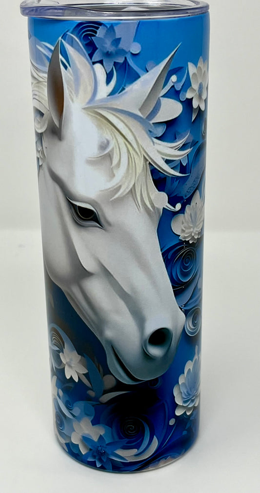 White Horse 20oz Skinny Tumbler