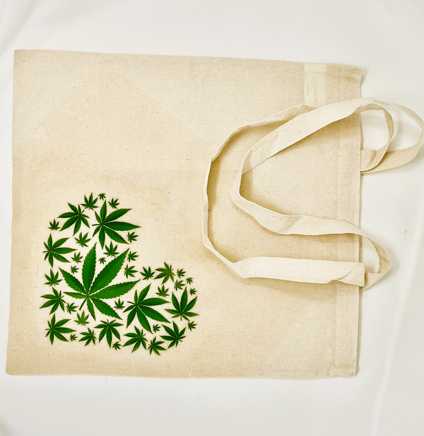 Cannabis Heart 16x15" Cotton tote bag